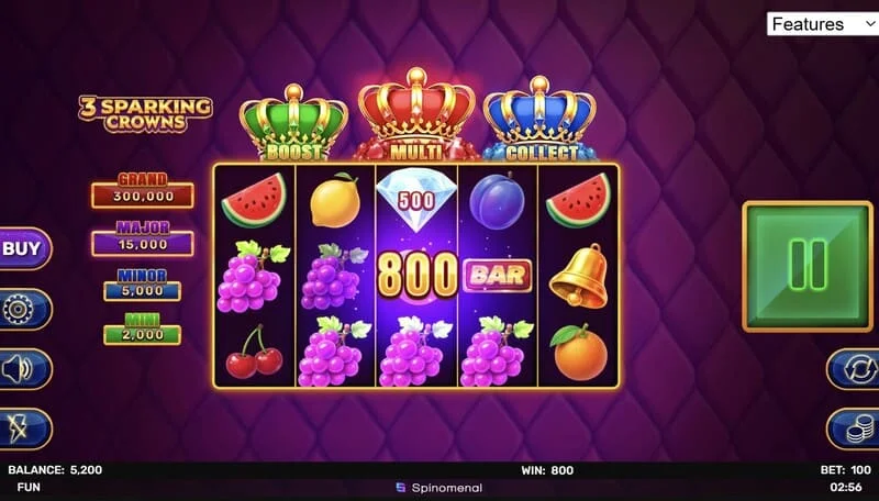 3 Sparking Crowns výhra v základní hře