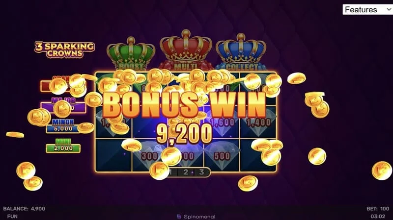 3 Sparking Crowns bonusová výhra