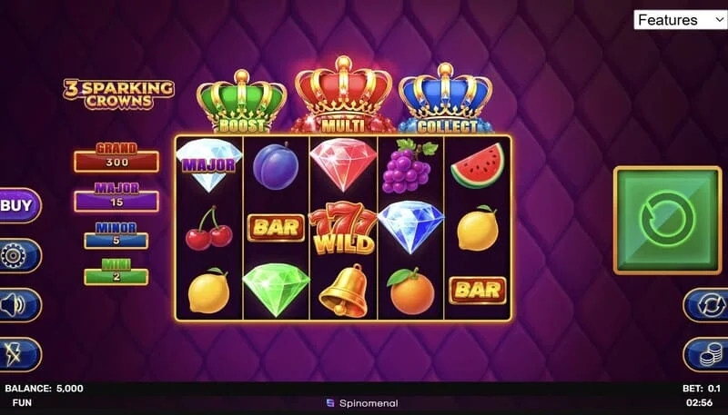 3 Sparking Crowns herní obrazovka